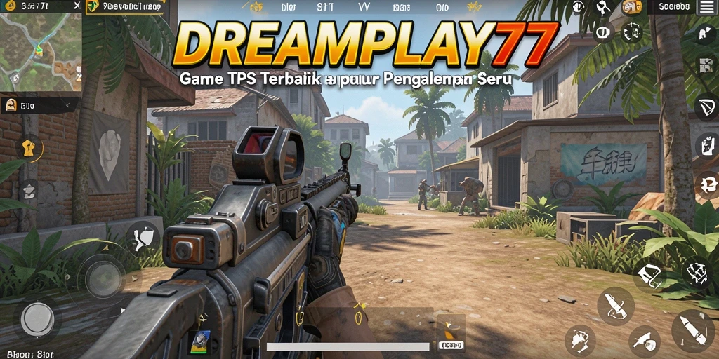 Tampilan aksi mendebarkan dalam <strong>DREAMPLAY77</strong> yang menunjukkan gameplay TPS.