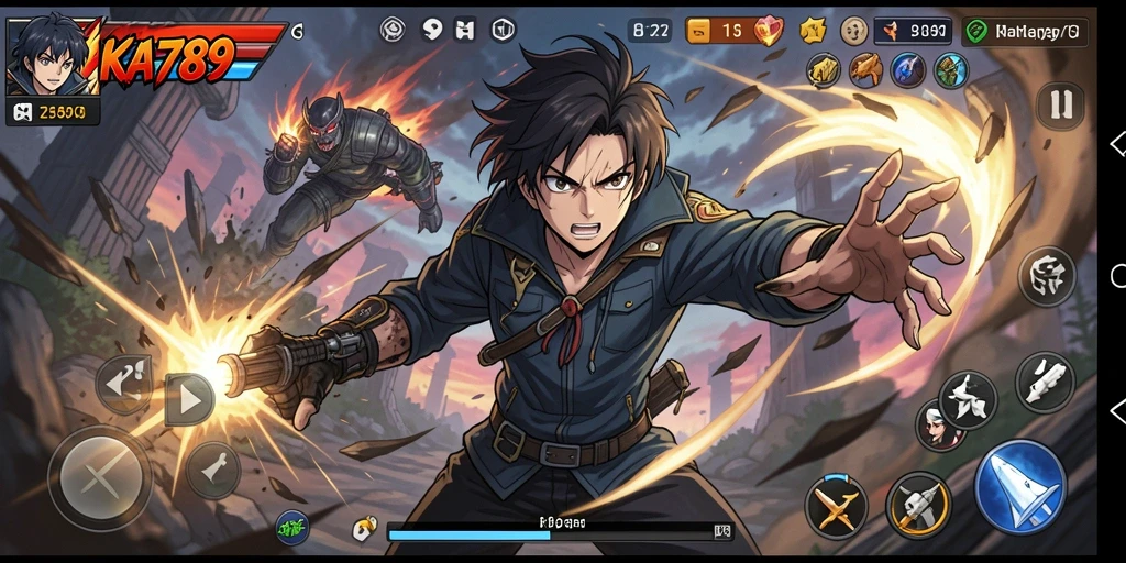 Screenshot gameplay KA789 yang menampilkan aksi karakter Anime.
