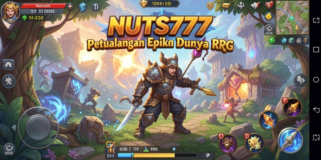 Tampilan gameplay menakjubkan dalam NUTS777 yang kaya akan petualangan RPG.