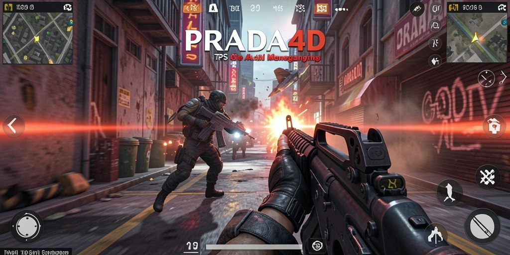 Tampilan gameplay seru dari PRADA4D yang menampilkan aksi TPS.
