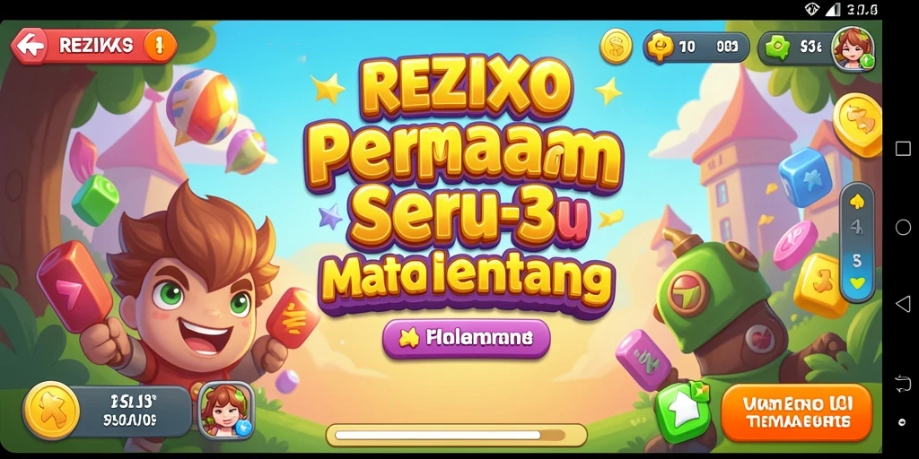 Tampilan layar permainan <strong>REZIXO</strong> yang penuh warna dan menarik.