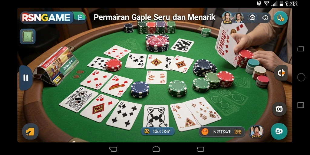 Screenshot RSNGAME menampilkan permainan Gaple yang menarik dan interaktif.